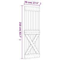 vidaXL Skjutdörr med beslag 70x210 cm massiv furu - Bild 11