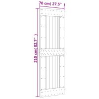 vidaXL Skjutdörr med beslag 70x210 cm massiv furu - Bild 11