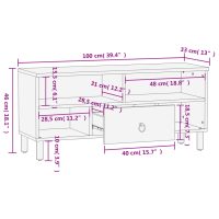 vidaXL Tv-bänk 100x33x46 cm massivt mangoträ - Bild 11