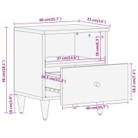 vidaXL Nattduksbord 40x33x46 cm massivt mangoträ - Bild 10