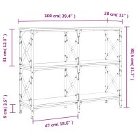 vidaXL Avlastningsbord brun ek 100x28x80,5 cm konstruerat trä - Bild 9