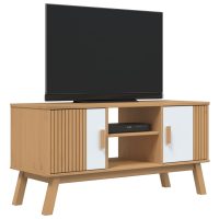 vidaXL Tv-bänk OLDEN vit och brun 114x43x57 cm massiv furu - Bild 5