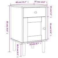 vidaXL Sängbord SENJA rottinglook svart 40x35x65 cm massiv furu - Bild 11