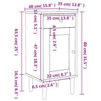 vidaXL Sängbord SENJA rottinglook vit 40x35x80 cm massiv furu - Bild 11