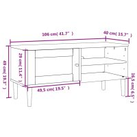 vidaXL Tv-bänk SENJA rottinglook vit 106x40x49 cm massiv furu - Bild 10