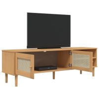 vidaXL Tv-bänk SENJA rottinglook brun 158x40x49 cm massiv furu - Bild 4