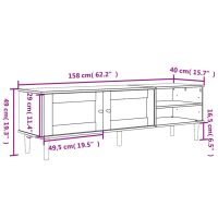 vidaXL Tv-bänk SENJA rottinglook brun 158x40x49 cm massiv furu - Bild 10