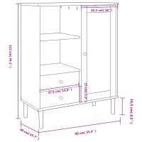 vidaXL Högskåp SENJA rottinglook brun 90x40x112 cm massiv furu - Bild 10