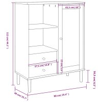 vidaXL Högskåp SENJA rottinglook svart 90x40x112 cm massiv furu - Bild 10