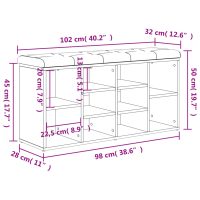 vidaXL Skobänk svart 102x32x50 cm konstruerat trä - Bild 10