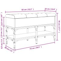 vidaXL Skobänk svart 82x32x45 cm konstruerat trä - Bild 11