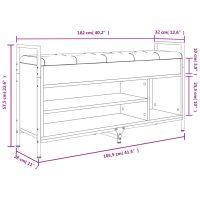 vidaXL Skobänk grå sonoma 105,5x32x57,5 cm konstruerat trä - Bild 11