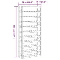vidaXL Vinställ för 77 flaskor grå massiv furu - Bild 7
