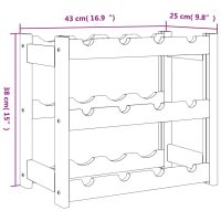 vidaXL Vinställ för 12 flaskor brun massiv furu - Bild 7
