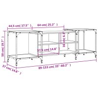 vidaXL Tv-bänk rökfärgad ek 153x37x50 cm konstruerat trä - Bild 10