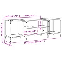 vidaXL Tv-bänk brun ek 153x37x50 cm konstruerat trä - Bild 10