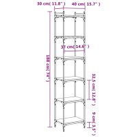 vidaXL Bokhylla 6 hyllplan rökfärgad ek 40x30x188 cm konstruerat trä - Bild 9