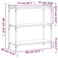 vidaXL Bokhylla 3 hyllplan svart 80x30x86 cm konstruerat trä - Bild 9