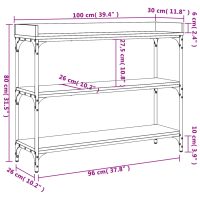 vidaXL Konsolbord med hyllor svart 100x30x80 cm - Bild 9