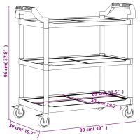 vidaXL Rullvagn 3 våningar grå 99x50x96 cm aluminium - Bild 9