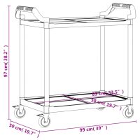 vidaXL Rullvagn 2 våningar grå 99x50x97 cm aluminium - Bild 9