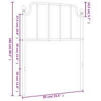 vidaXL Huvudgavel metall svart 80 cm - Bild 6