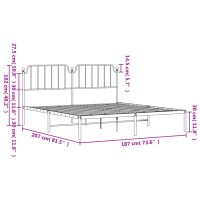 vidaXL Sängram med huvudgavel metall vit 180x200 cm - Bild 9