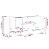 vidaXL Tv-bänk med glasdörrar svart 102x37x42 cm - Bild 11