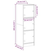 vidaXL Högskåp med glasdörrar vit 35x37x109 cm - Bild 11