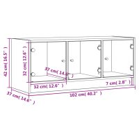 vidaXL Tv-bänk med glasdörrar sonoma-ek 102x37x42 cm - Bild 12