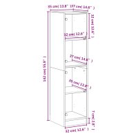 vidaXL Högskåp med glasdörrar vit 35x37x142 cm - Bild 12