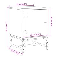 vidaXL Sängskåp med glasdörrar 2 st vit 35x37x50 cm - Bild 12