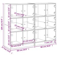 vidaXL Bokhylla med dörrar vit 136x37x109 cm konstruerat trä - Bild 12