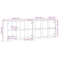 vidaXL Bokhylla med dörrar sonoma-ek 204x37x75 cm konstruerat trä - Bild 11