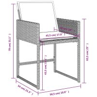 vidaXL Trädgårdsstolar med dynor 4 st ljusgrå konstrotting - Bild 12