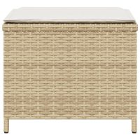 vidaXL Trädgårdspallar med dynor 4 st beige 41x41x36 cm konstrotting - Bild 6