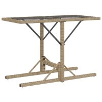 vidaXL Bistrogrupp med dynor 3 delar beige konstrotting - Bild 7