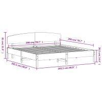 vidaXL Sängram med huvudgavel vaxbrun 200x200 cm massiv furu - Bild 9