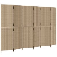 vidaXL Rumsavdelare 6 paneler beige konstrottning - Bild 2