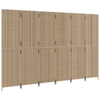 vidaXL Rumsavdelare 6 paneler beige konstrottning - Bild 4