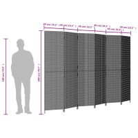 vidaXL Rumsavdelare 6 paneler brun konstrottning - Bild 9