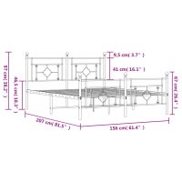 vidaXL Sängram med huvudgavel och fotgavel vit metall 150x200 cm - Bild 11