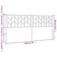 vidaXL Huvudgavel metall svart 193 cm - Bild 7