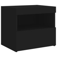 vidaXL Sängbord med LED-lampor 2 st svart 50x40x45 cm - Bild 7