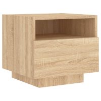 vidaXL Sängbord med LED-lampor 2 st sonoma-ek 40x39x37 cm - Bild 7