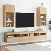 vidaXL Tv-bänk med LED-belysning sonoma-ek 40,5x30x90 cm - Bild 3