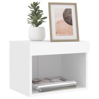 vidaXL Väggmonterade sängbord LED-lampor 2 st vit - Bild 6