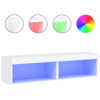 vidaXL Tv-bänk med LED-belysning 2 st vit 60x30x30 cm - Bild 2