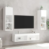 vidaXL Tv-bänk med LED-belysning 2 st vit 60x30x30 cm - Bild 4