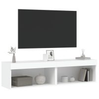 vidaXL Tv-bänk med LED-belysning 2 st vit 60x30x30 cm - Bild 6